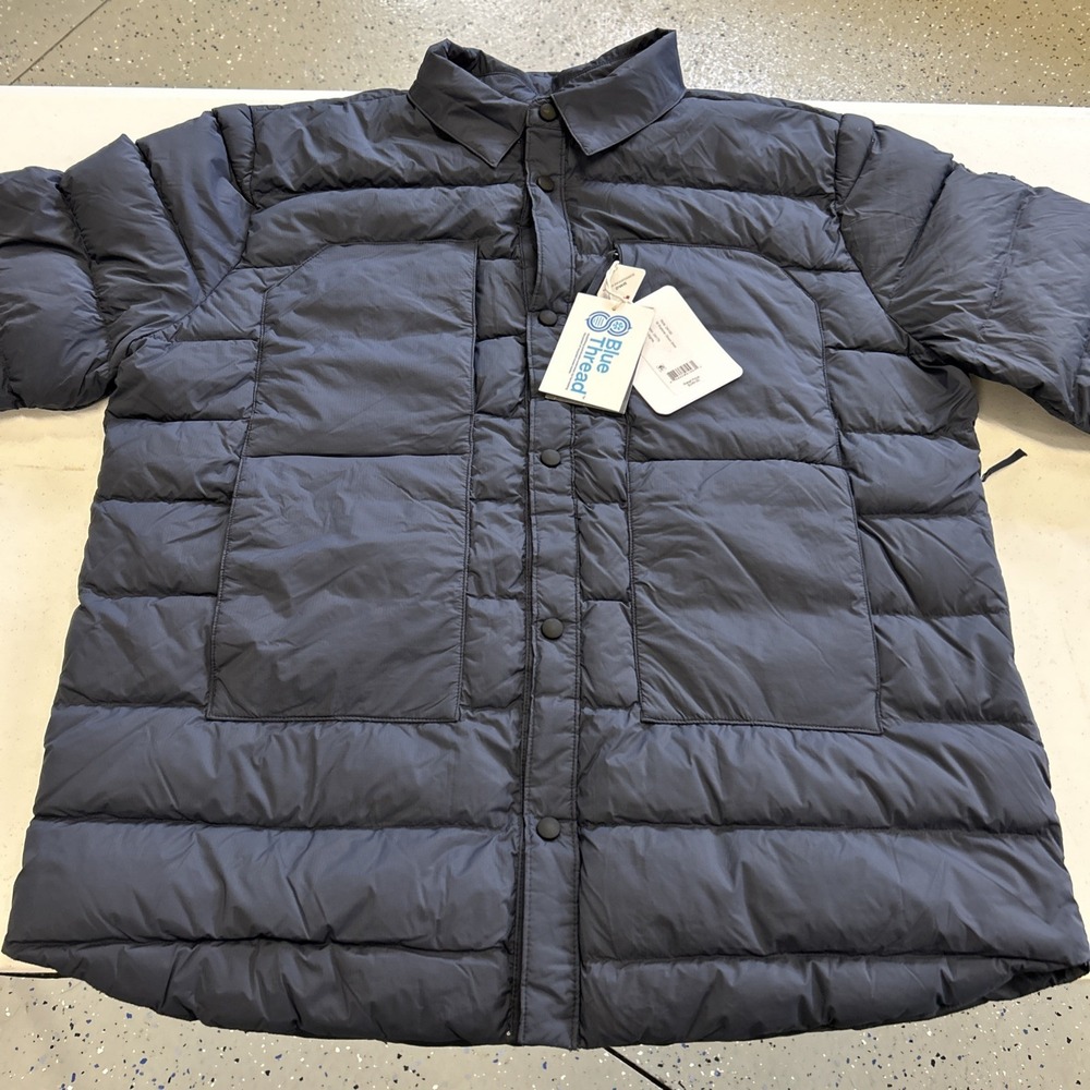 Obermeyer Explorer Down Shirt Mens XL Puffer Jacket Blue Nights 24100 NEW